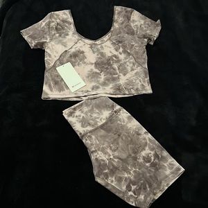 Lulu lemon matching set. Lulu Align Tee and matching shorts.